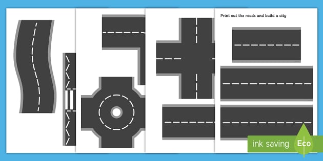 printable road pieces teacher made