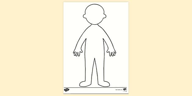 blank body coloring page