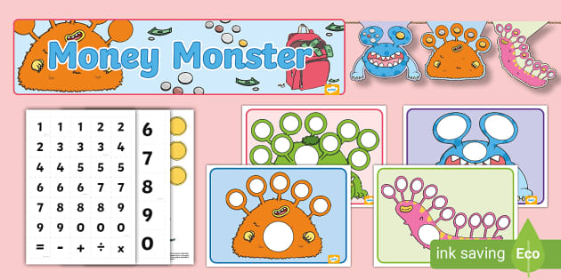 Money Monster Display Pack Professor Feito Twinkl