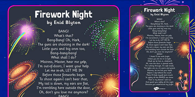 Firework Night by Enid Blyton - Firework Poems