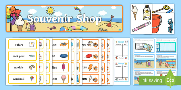 Seaside Souvenir Role Play Pack Teacher Made