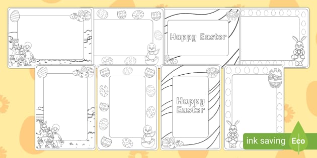 Easter Picture Colouring Card Inserts - Twinkl - KS1 - Kindergarten
