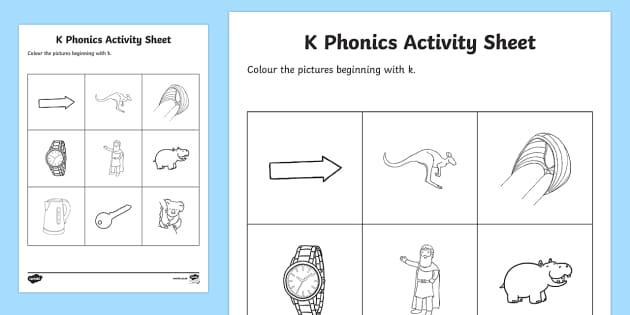 Phonics k Sound | Colouring Worksheet | Primary Resources