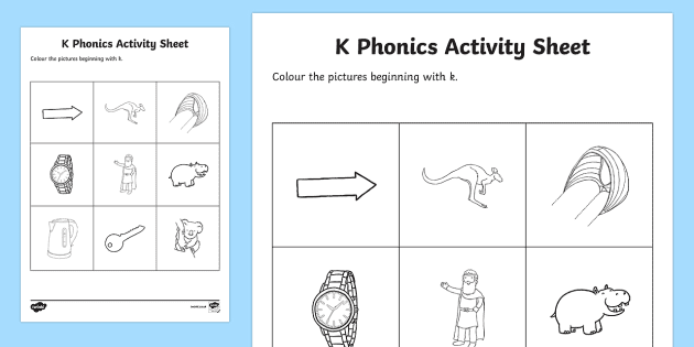 phonics k sound worksheet teacher made primary resources