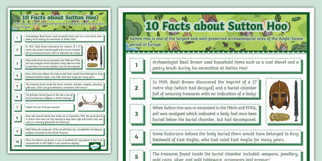 10 Facts about Sutton Hoo Display Poster - Twinkl