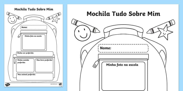 Mochila Tudo Sobre Mim (teacher made) - Twinkl