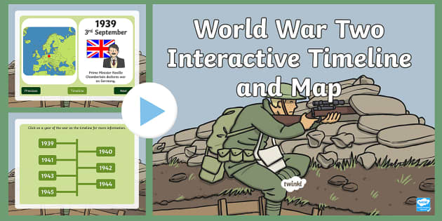 World War 2 - Interactive Timeline and Map PowerPoint