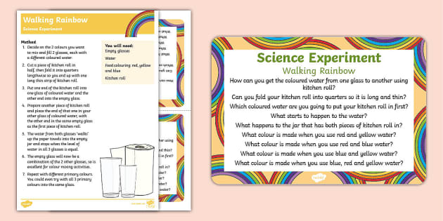 Walking Rainbow Science Experiment (Teacher-Made) - Twinkl