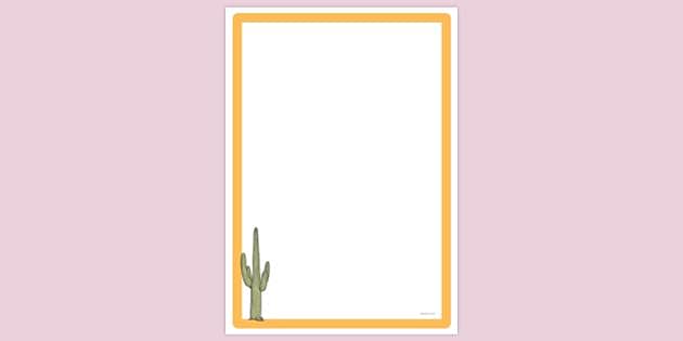 FREE! - Cactus Page Border | Page Borders | Twinkl - Twinkl