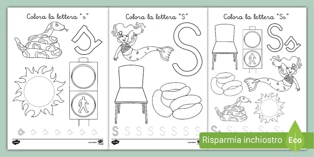 Lettera S | Foglio da colorare (Teacher-Made) - Twinkl