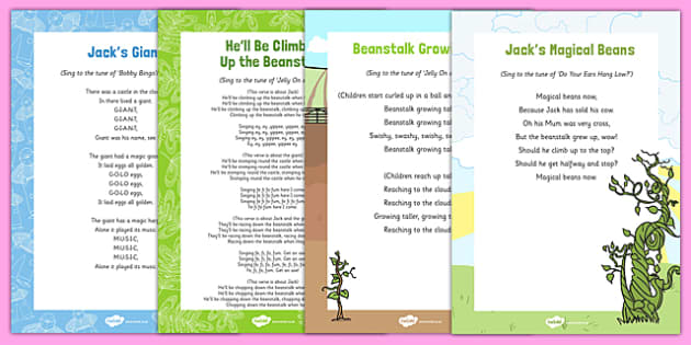 Jack and the Beanstalk Songs and Rhymes Resource Pack