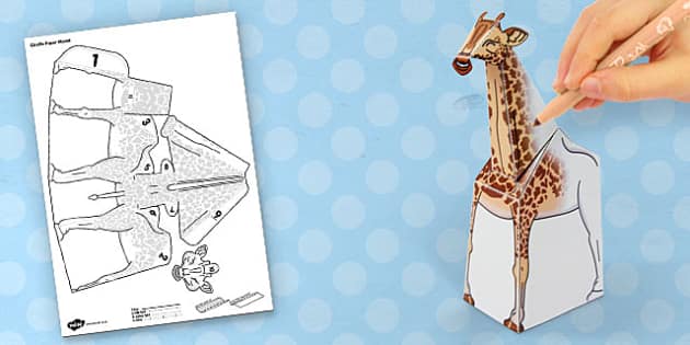 3D Paper Model Giraffe Activity | Twinkl Giraffe Craft