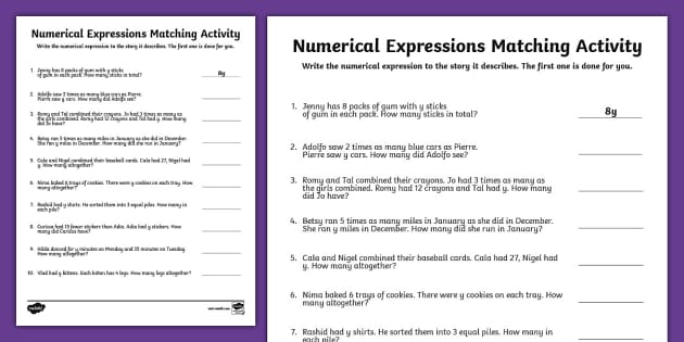 numerical-expressions-matching-worksheet-for-3rd-5th-grade