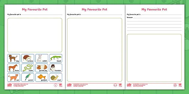 Formidable Sid: My Favourite Pet Writing Worksheet - Twinkl
