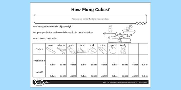 how many cubes weight worksheet worksheet teacher made