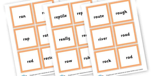 R Words Cards