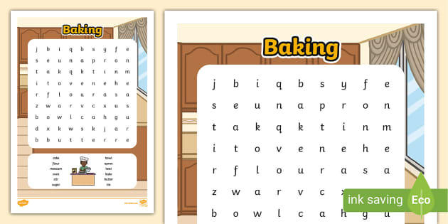 Baking Word Search (teacher made) - Twinkl