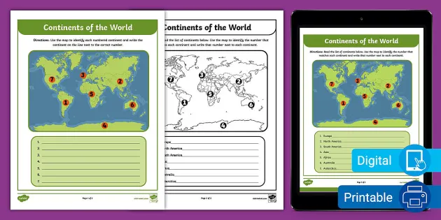 6th grade geography map and quiz idea