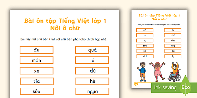 Nối ô chữ tiếng Việt lớp 1: Một số hình ảnh nối ô chữ tiếng Việt lớp 1 sẽ giúp trẻ em phát triển khả năng suy luận, cải thiện tư duy sáng tạo và tăng cường khả năng ngôn ngữ. Hãy xem qua các hình ảnh và thử sức với các câu đố ô chữ để có thể tăng cường kĩ năng của mình.