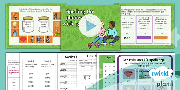 Planit Y2 Term 1a W5 G And J Spelling Pack