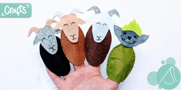 6 Pieces Animal Hand Puppet Making Kit,Felt Glove Puppets Show