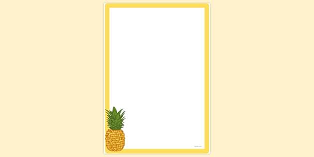 FREE! - Simple Blank Pineapple Page Border | Page Borders | Twinkl