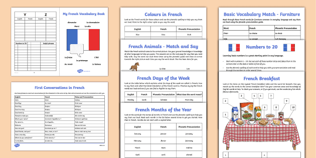 french for beginners learn french worksheet pack