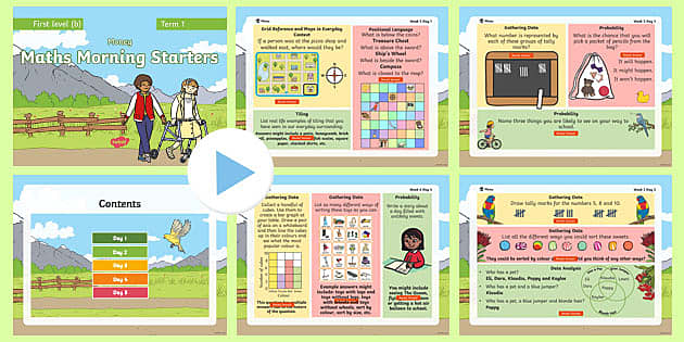 Maths Morning Starters First Level (b) Term 1 PowerPoint Pack