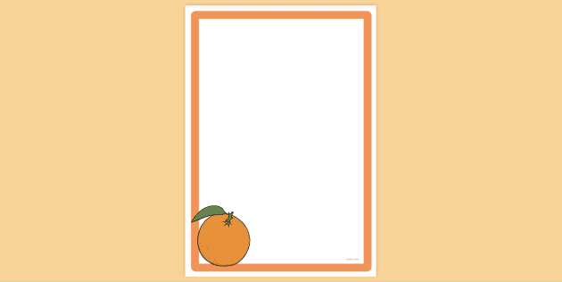 FREE! - Simple Blank Orange Page Border | Page Borders | Twinkl
