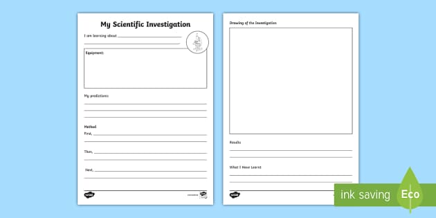 My Science Investigation Worksheet