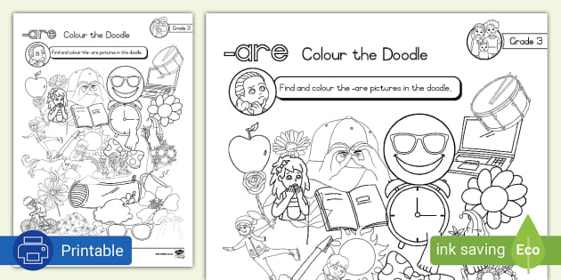 Grade 3 Phonics Colouring Page Are (teacher Made) - Twinkl