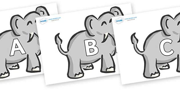 FREE! - A-Z Alphabet on Elephants (Teacher-Made) - Twinkl