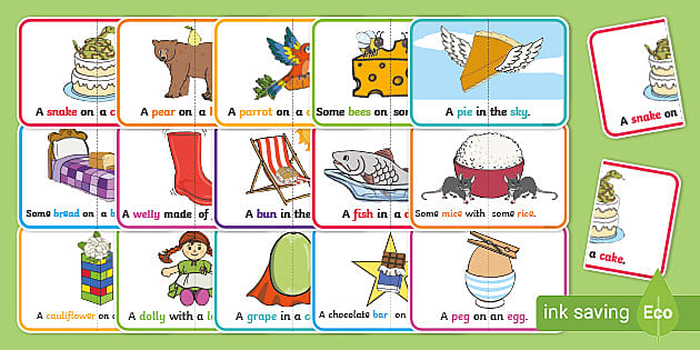 Funny Food Rhyming Word Cards (Teacher-Made) - Twinkl