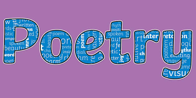 the word poetry in bubble letters