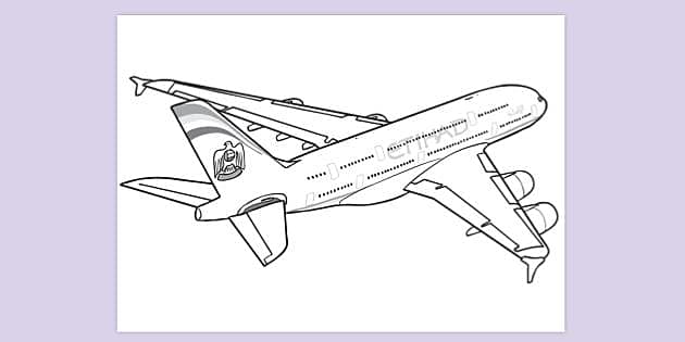 FREE Etihad Airways Plane Colouring Sheet Colouring Sheets