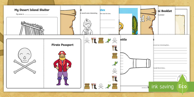 6 schöne Piraten und alle Beipackzettel Pirat - Papagei Message in a Bottle 