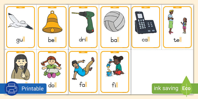 Grade 2 Phonics: ll Flashcards (Hecho por educadores)