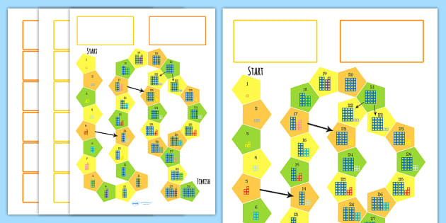 Counting Number Shapes Board Game (professor feito) - Twinkl