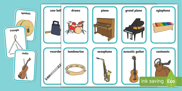 Musical Instruments Memory Game 24 Blocks Color Wood 