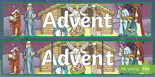 Black and White Advent Display Banner (teacher made)