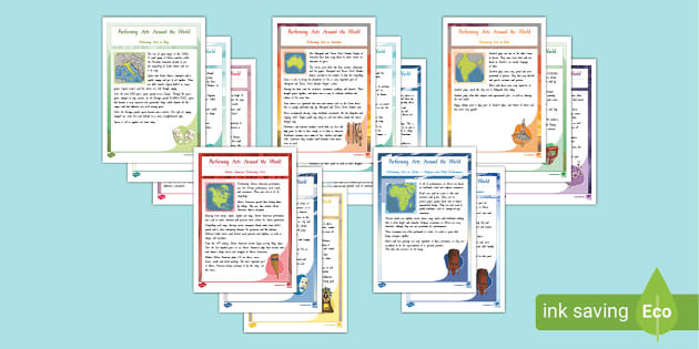 Performing Arts Around the World Fact Sheets (teacher made)