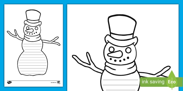 Snowman Writing Template (teacher made) Twinkl
