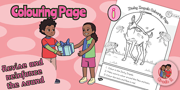 Grade R Phonics Sound Character i Colouring Page (CAPS Aligned)