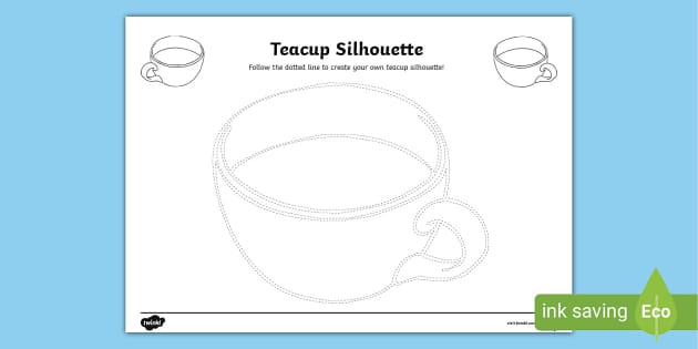 Teacup Silhouette Drawing Activity (teacher made) - Twinkl