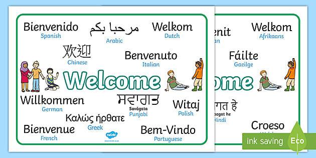 The Word Welcome In Different Languages