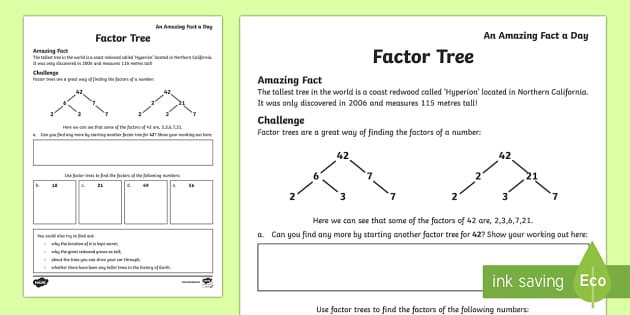 homework help factor tree
