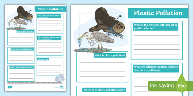 Plastic Pollution Fact File Template (teacher made) - Twinkl