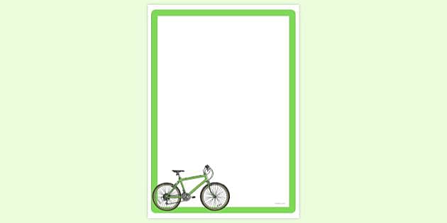 FREE! - Simple Blank Bike Page Border | Twinkl - Twinkl