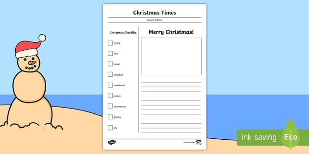 Christmas card newspaper