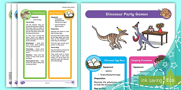 Dinosaur party-dinosaur eggs, party game